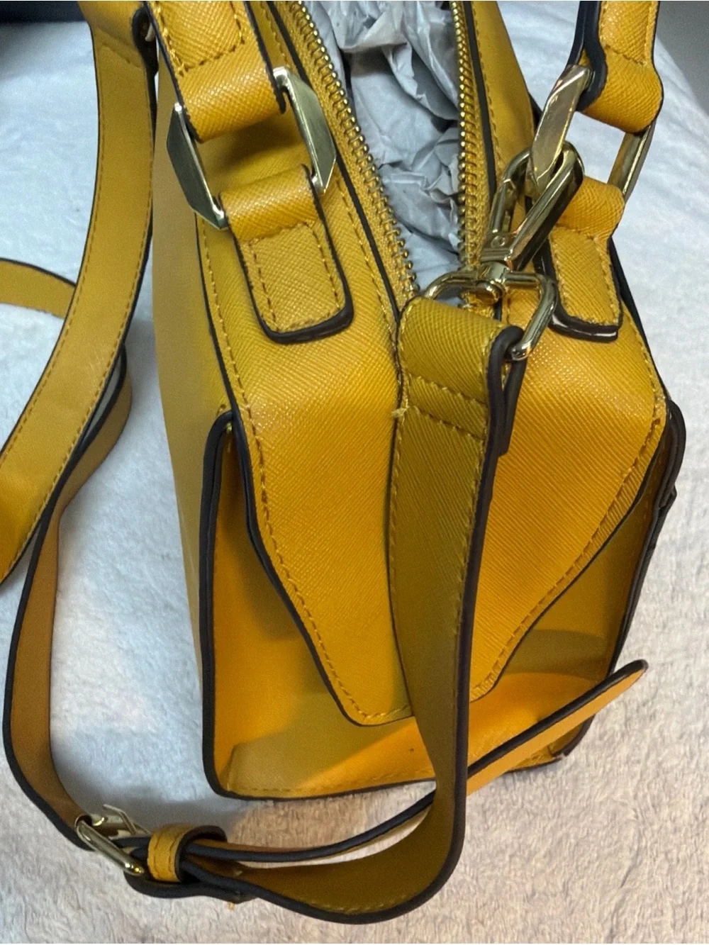 Steve Madden Yellow Structured Women’s Satchel Shoulder Bag